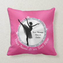 Almohada personalizada rosa de la bailarina con el
