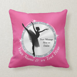 Almohada personalizada rosa de la bailarina con el