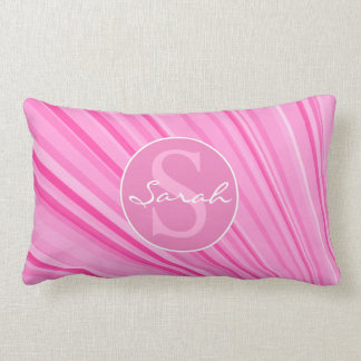 Almohada personalizada rosa radiante del monograma