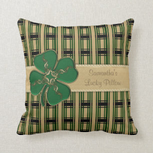 Almohada personalizada trébol irlandés afortunad