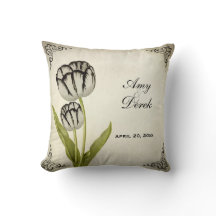 Almohada personalizada tulipán del recuerdo del