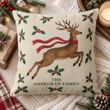 Almohada Personalizada Vintage Reno Saltarín Nombr