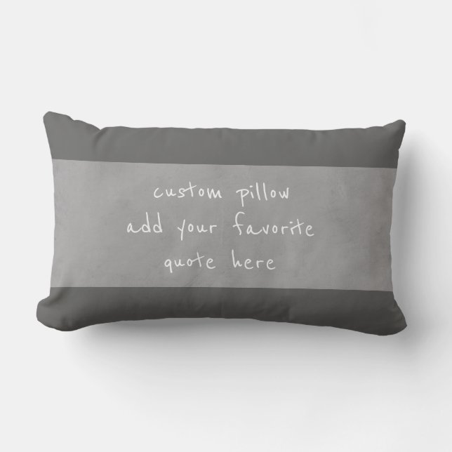 almohada personalizado agrega tu propia cita gris  (Anverso)