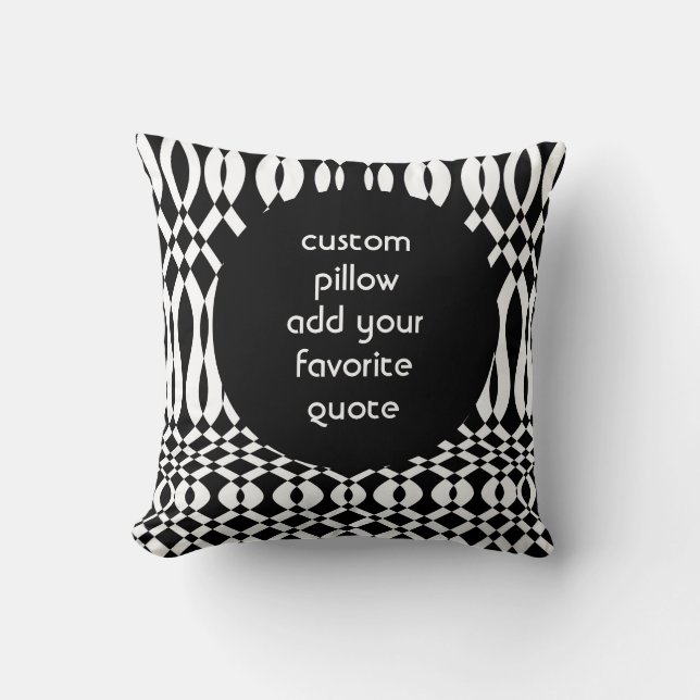 almohada personalizado añada su cita negrita blanc (Anverso)