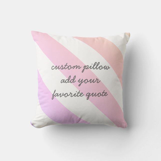 almohada personalizado añada su cita rosa y blanco (Anverso)