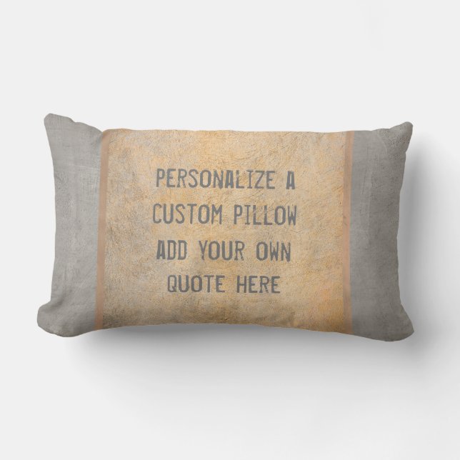 almohada personalizado añada su cita sepia en gris (Anverso)
