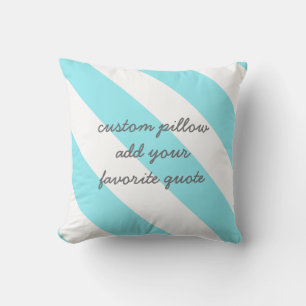 almohada personalizado añada su cita turquesa y bl