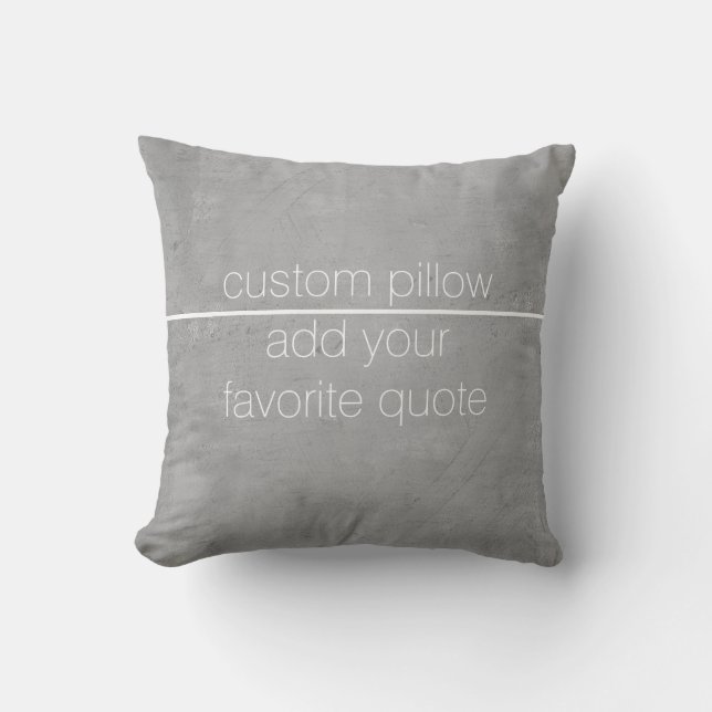 almohada personalizado añada su propia cita blanca (Anverso)