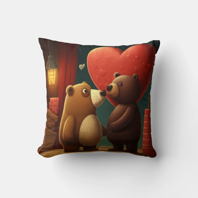 almohada personalizado de oso de San Valentín (Anverso)