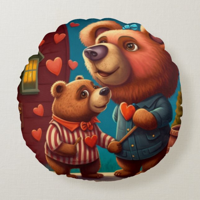 almohada personalizado de oso de San Valentín (Anverso)