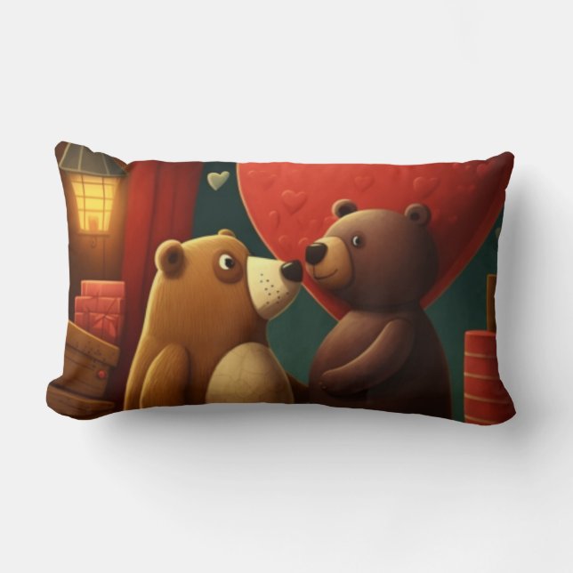 almohada personalizado de oso de San Valentín (Anverso)