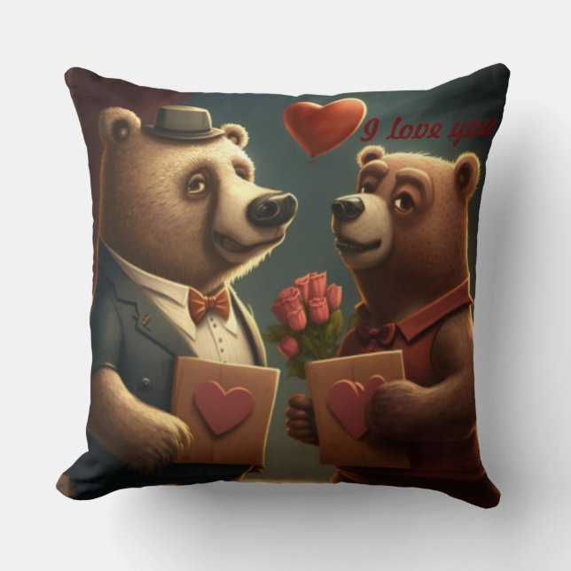 almohada personalizado de oso de San Valentín (Anverso)