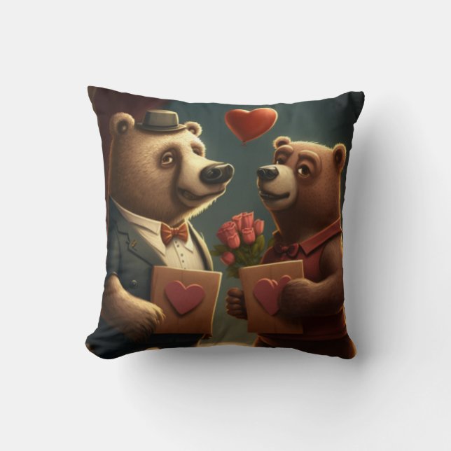 almohada personalizado de oso de San Valentín (Anverso)