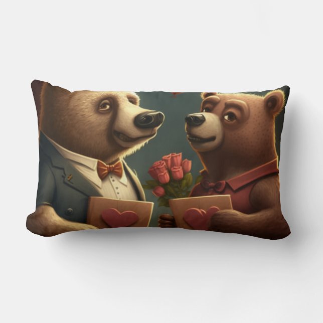almohada personalizado de oso de San Valentín (Anverso)