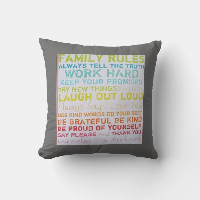 almohada personalizado— manchas de tinta REGLAS DE (Anverso)