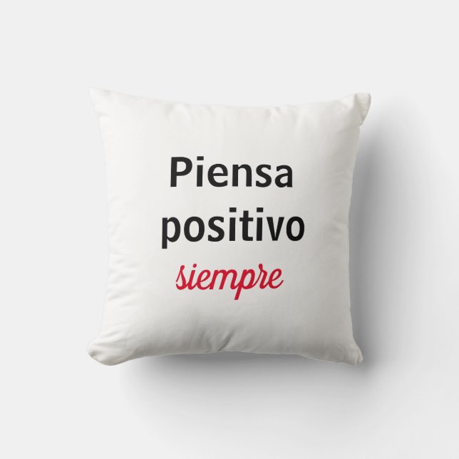 Almohada piensa positivo siempre (Anverso)