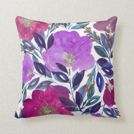 almohada pintada a mano de las flores de la