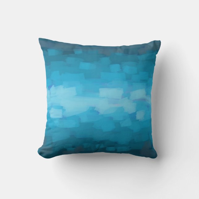 almohada pintada de gradiente marino azul (Anverso)