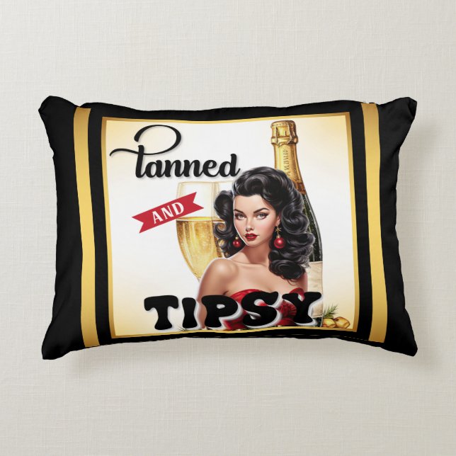 Almohada Pinup Bronceada y Achispada (Anverso)