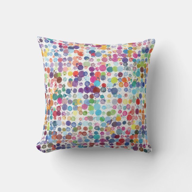 Almohada policoloreada de Polka Spot (Anverso)