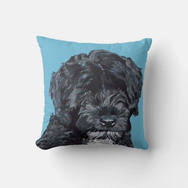 Almohada portuguesa del arte del perro de agua (Anverso)