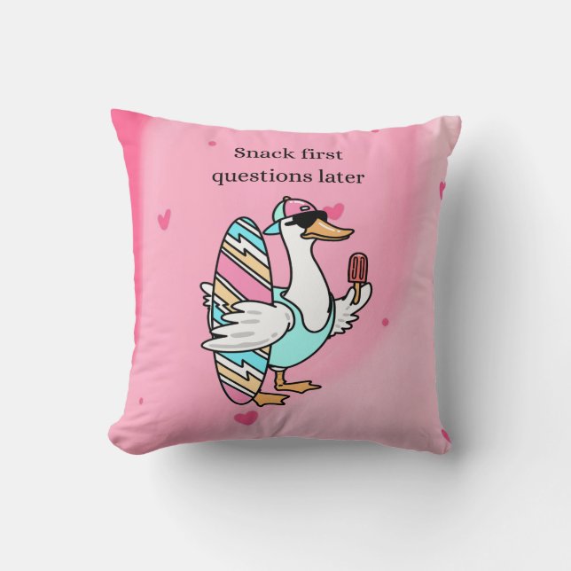 Almohada Primero Snack, Preguntas Después | Pato C (Anverso)