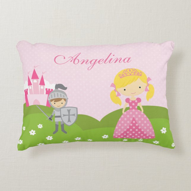 almohada Princesa y Knight, personalizada (Anverso)