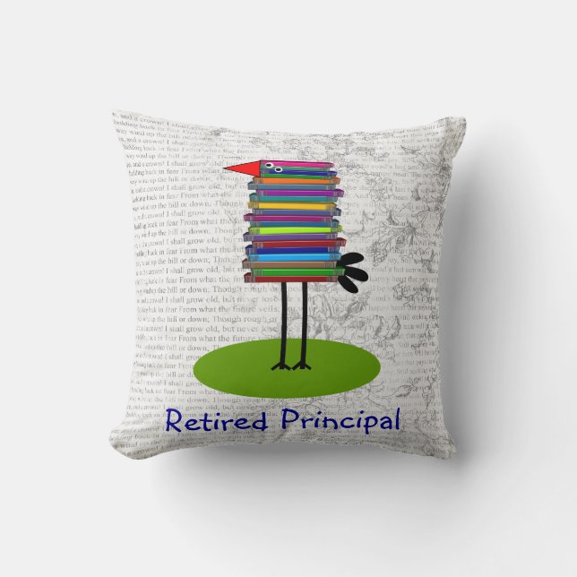 Almohada principal jubilada del pájaro del libro (Anverso)