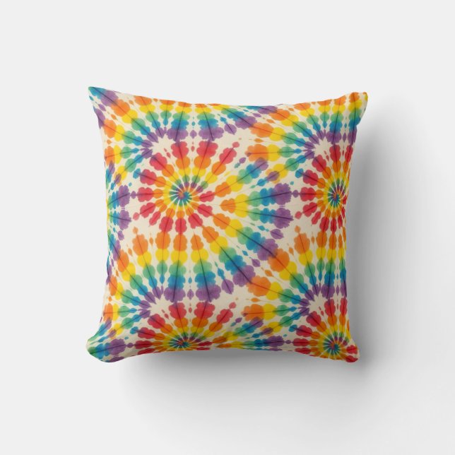 Almohada psicodélica de teñido | Almohada decorati (Anverso)