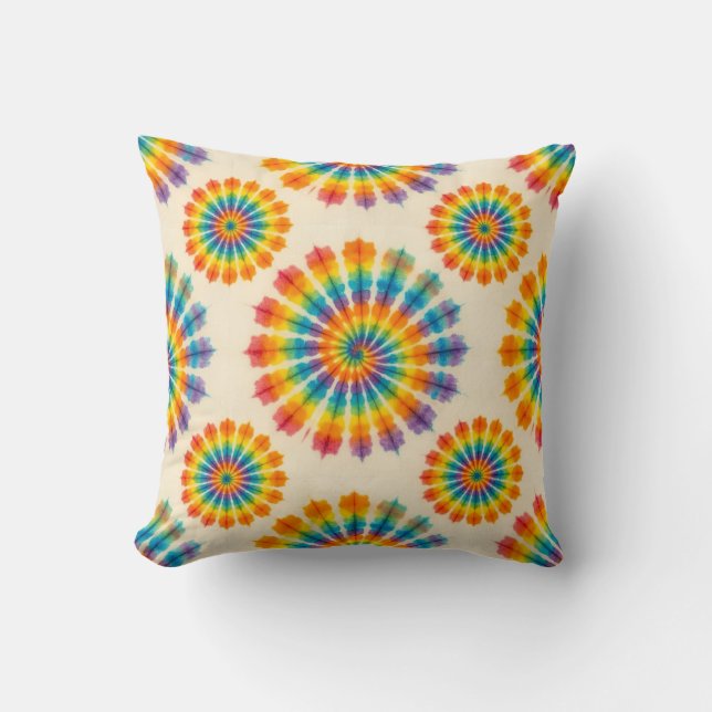 Almohada psicodélica de teñido | Almohada decorati (Anverso)