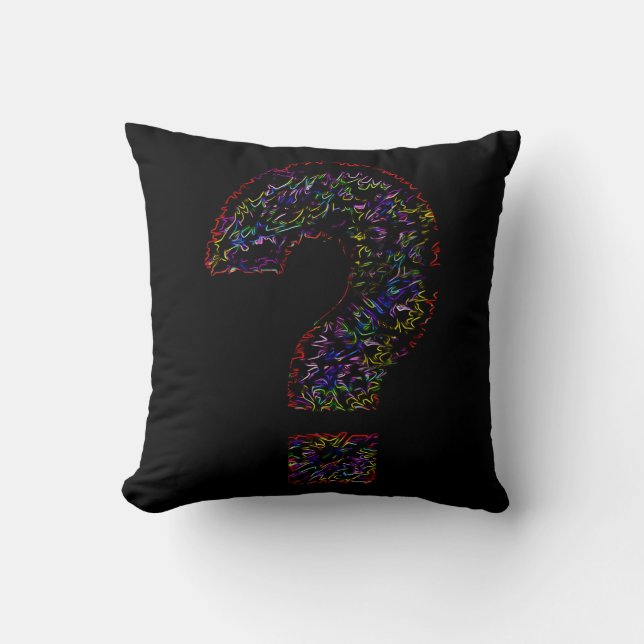 Almohada psicodélica del signo de interrogación en (Anverso)