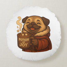 Almohada Pug Poción de Alegría | Perro de Navidad 