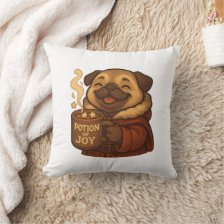 Almohada Pug Poción de Alegría | Perro de Navidad
