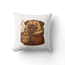 Almohada Pug Poción de Alegría | Perro de Navidad 