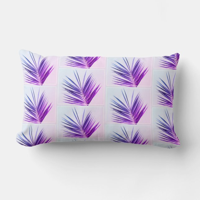 Almohada púrpura de hojas de palmera para brunch (Anverso)