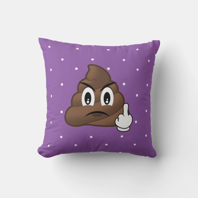 Almohada púrpura de la emoji del impulso del dedo (Anverso)