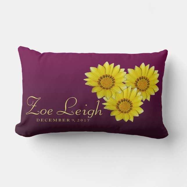 Almohada púrpura de la flor del bebé (Anverso)
