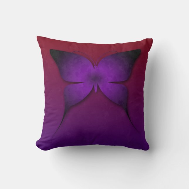 Almohada púrpura de la mariposa de Ombre (Anverso)