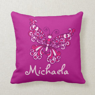 Almohada púrpura de la mariposa del nombre de