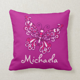 Almohada púrpura de la mariposa del nombre de