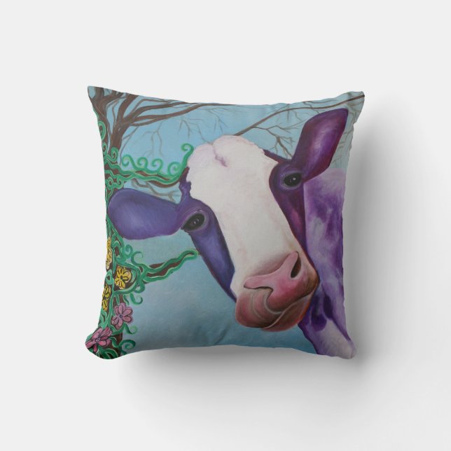 Almohada púrpura de MoJo del americano de la vaca (Anverso)