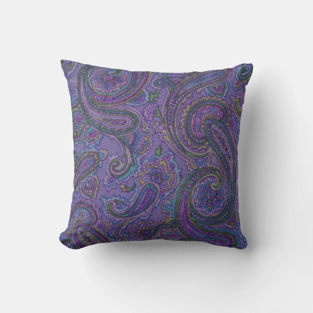 Almohada púrpura de Paisley (Anverso)