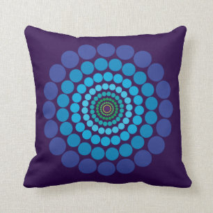 Almohada púrpura del modelo del círculo del verd