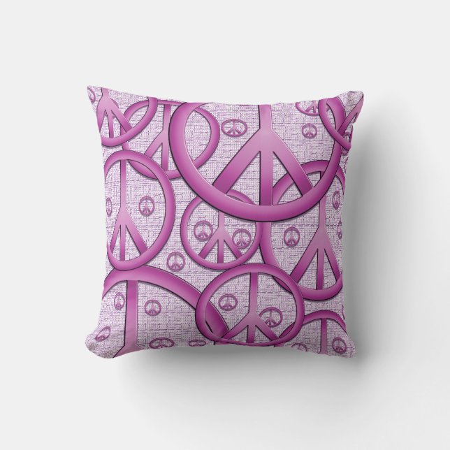 Almohada púrpura del signo de la paz (Anverso)