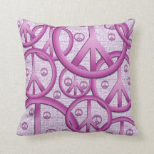 Almohada púrpura del signo de la paz