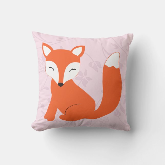 Almohada púrpura rosada linda del Fox del bebé (Anverso)