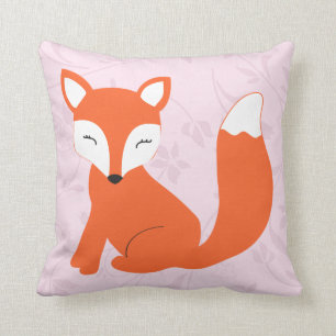 Almohada púrpura rosada linda del Fox del bebé