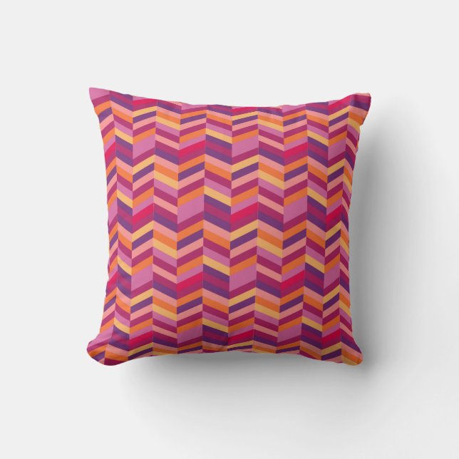 almohada púrpura y anaranjada del galón del zigzag (Anverso)