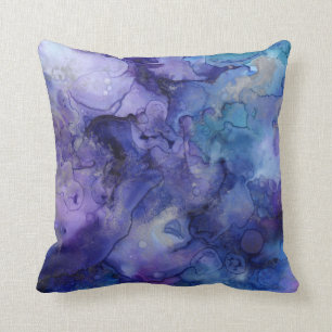 Almohada púrpura y azul de la acuarela