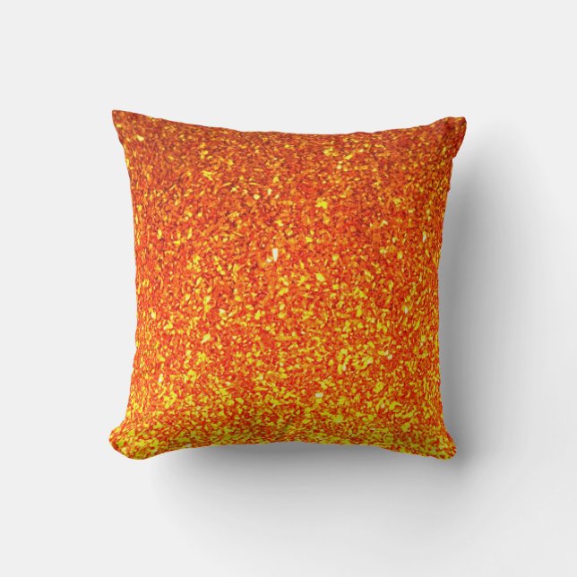 almohada purpurina brillante naranja amarillo (Anverso)